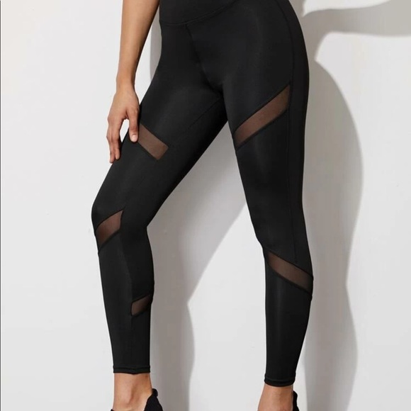 SHEIN Black Mesh Leggings - Picture 4 of 7